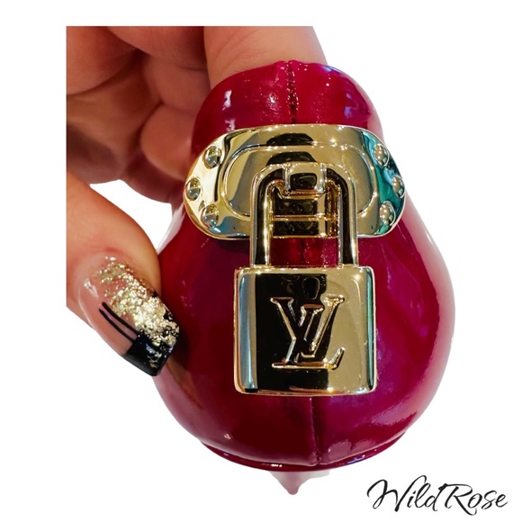 LOUIS VUITTON LV Gold Padlock Pink Patent “Oh Really” Platform Peep Toe Pumps 36 - Picture 6 of 16